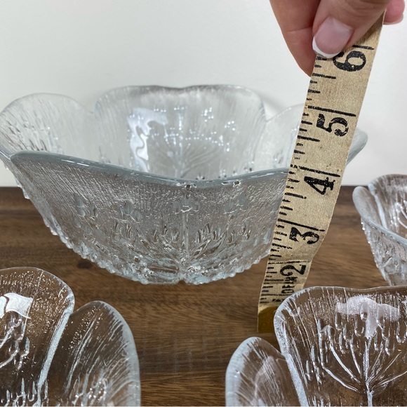 Dansk Floriform Glass Cow Parsley Salad Bowl Set, Mantasala Finland - Picture 11 of 12